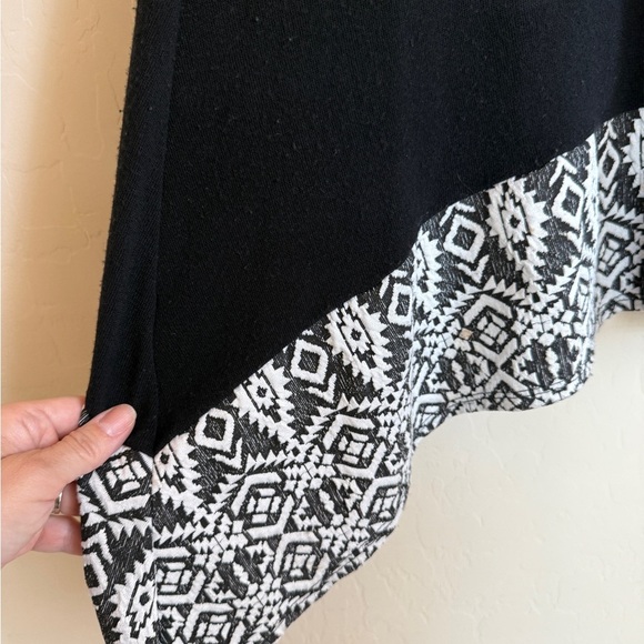 Vocal Knit Aztec Bling Jeweled Black Long Sleeve Tunic Dress Women XL - Picture 4 of 7